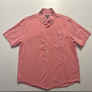 Club Room Men's Coral Short Sleeve Button-Down Shirt Size Large Like New